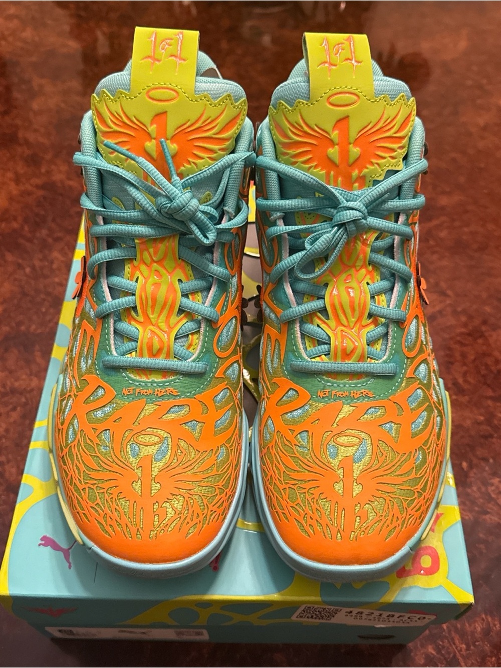 Puma La Mello Ball Orange & Teal Athletic Shoes